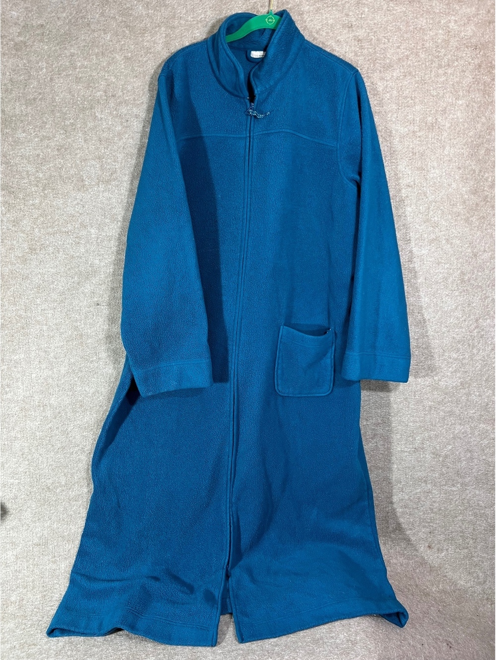 L.L.Bean Fleece Robe Women XL Blue Full Zip Long Sleeve Lounge Housecoat